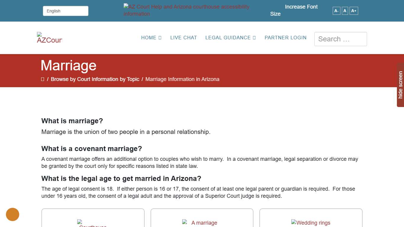 The Process of Getting Married (Covenant Marriage) in Arizona