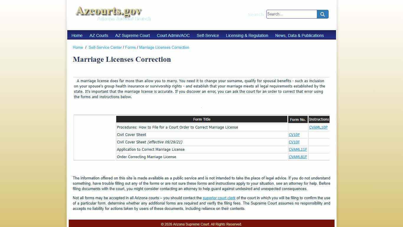 Marriage Licenses Correction